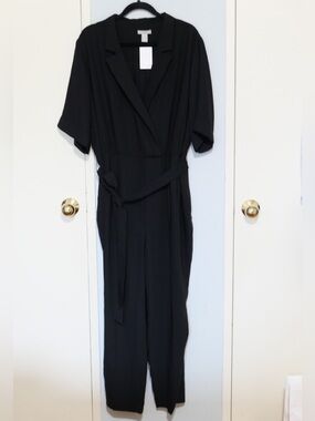 NWT!! H&M Black Jumpsuit with Self-Tie Waist
